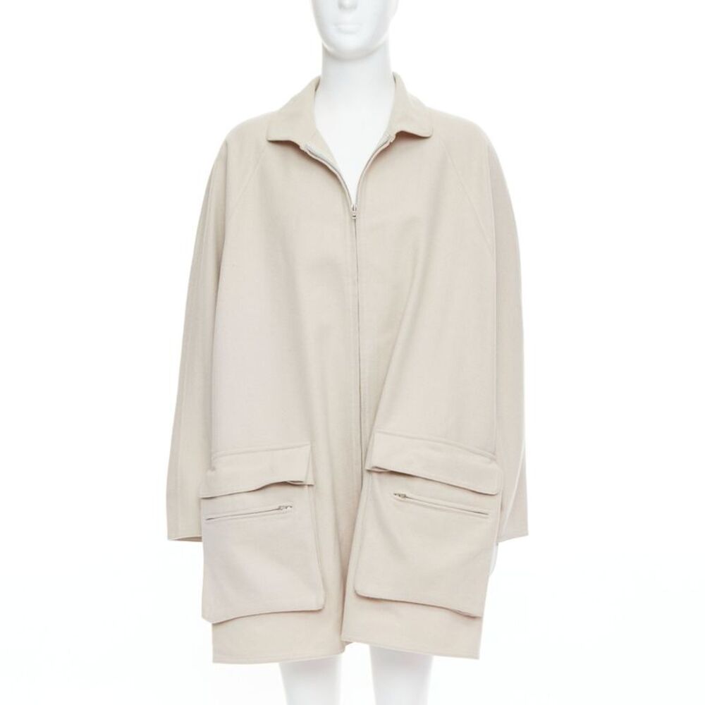 Yohji Yamamoto Pocketed Zip Up Boxy Coat